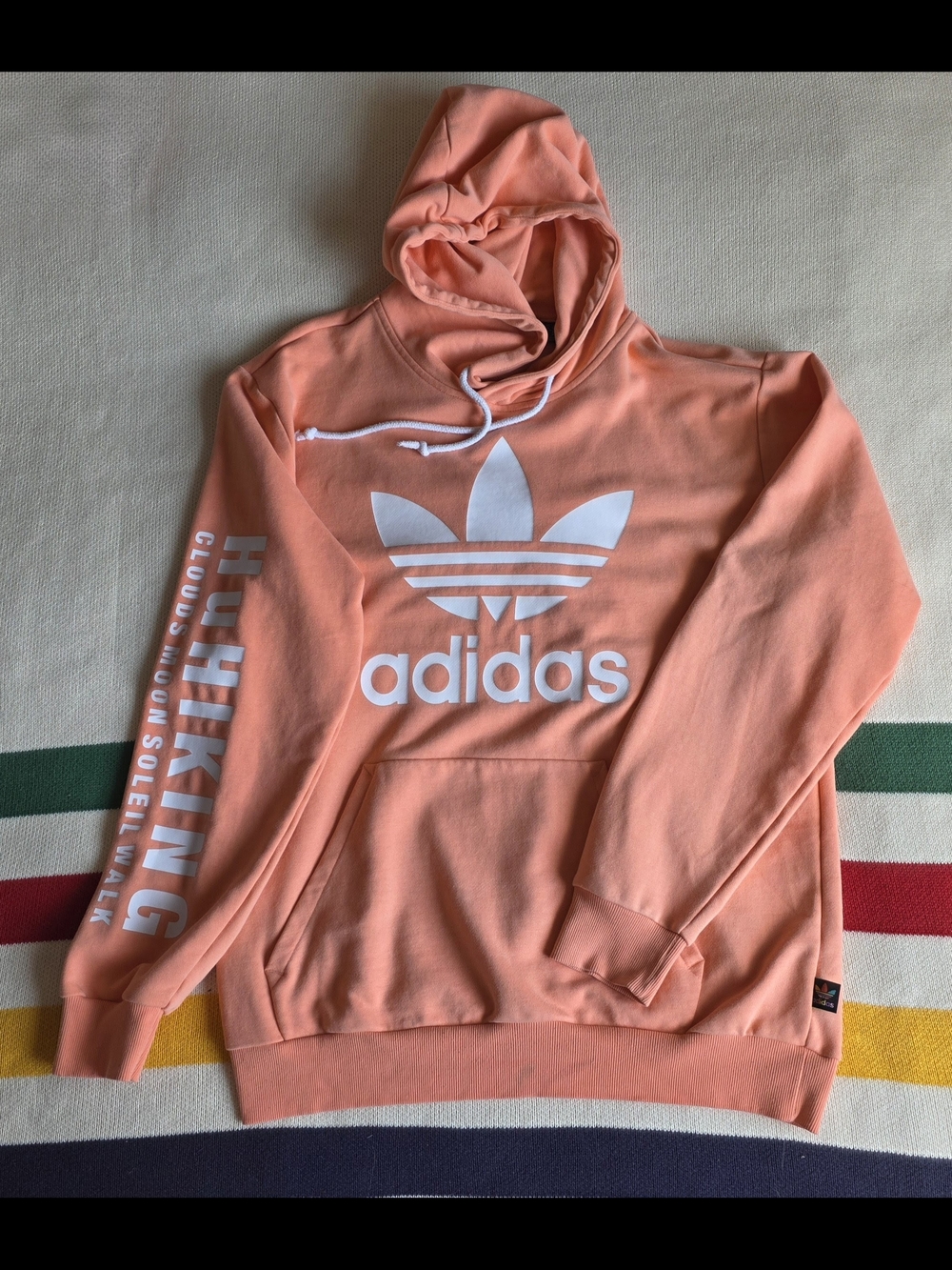 Adidas Originals x Pharrell Williams Hu Peach Coral Hiking Hoodie Men's S Med
